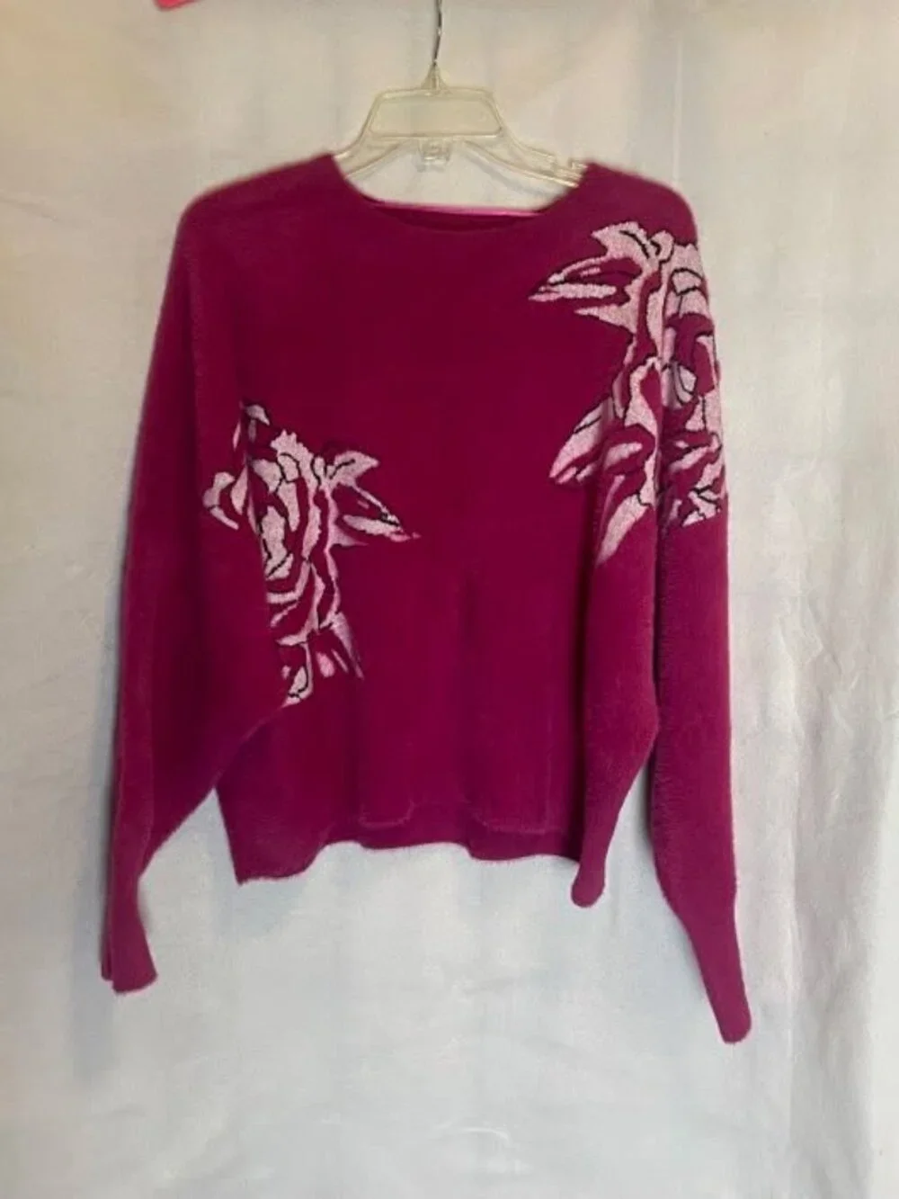 EUC Calligraphie Anthropologie Women's Dark Pink Soft Sweater size XL
